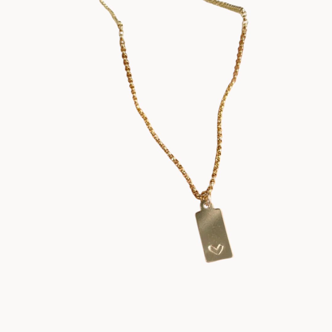 Token Mini-Tag Necklace with Heart