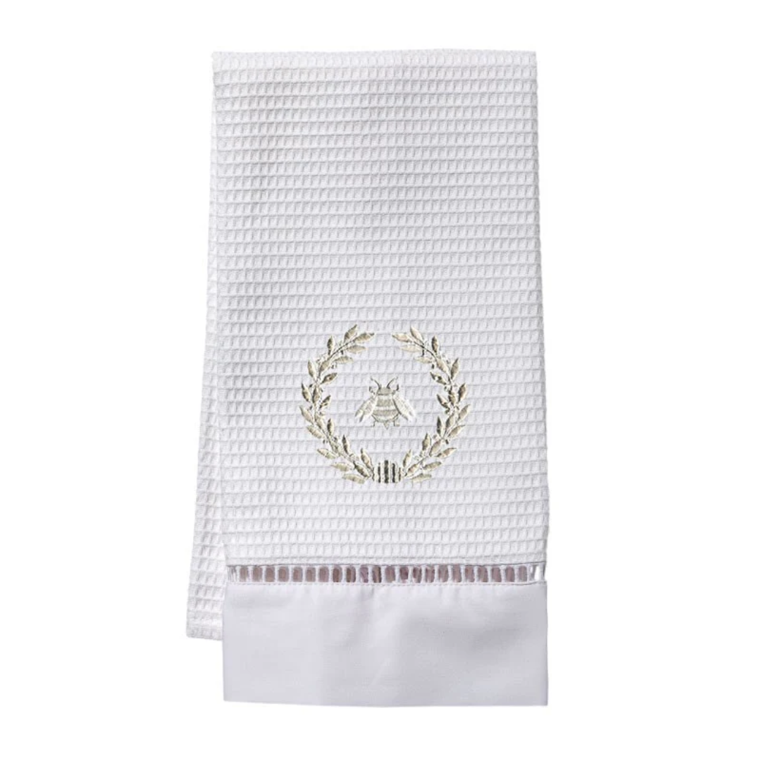 Waffle Guest Towel with Ladder Lace