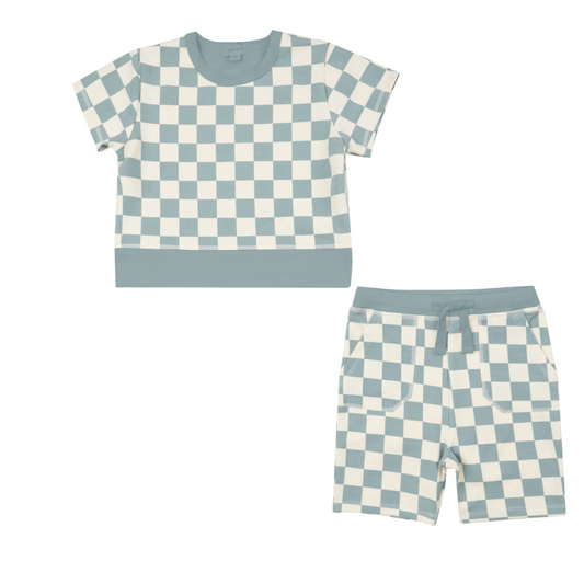 Angel Bear French Terry Crew Neck and Everyday Short Set