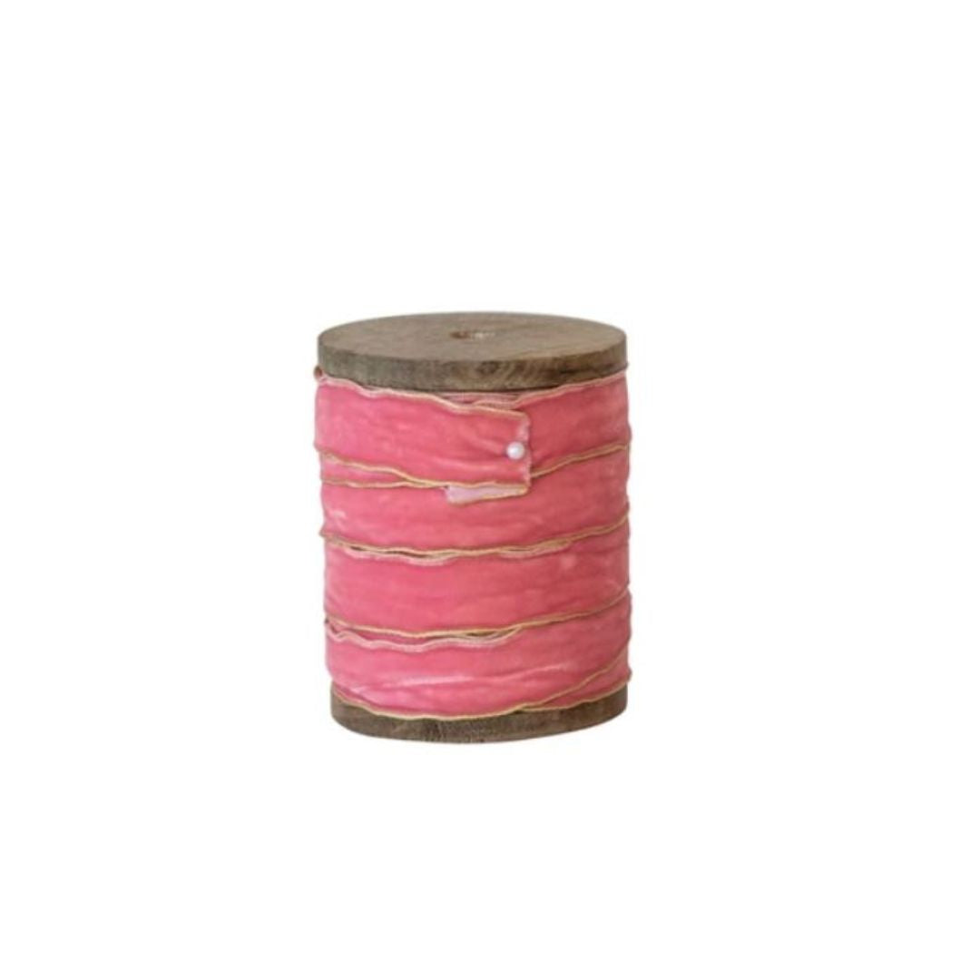 5 Yard Velvet Ribbon on Wood Spool