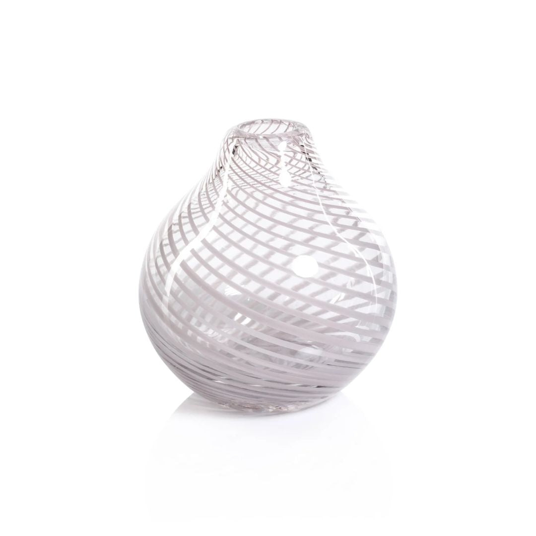 Claire Clear Bud Vase with Swirl