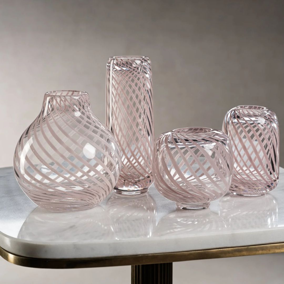 Claire Clear Bud Vase with Swirl