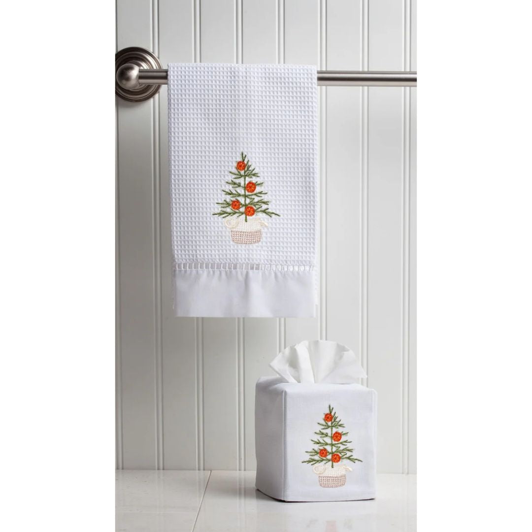 Waffle Guest Towel with Ladder Lace