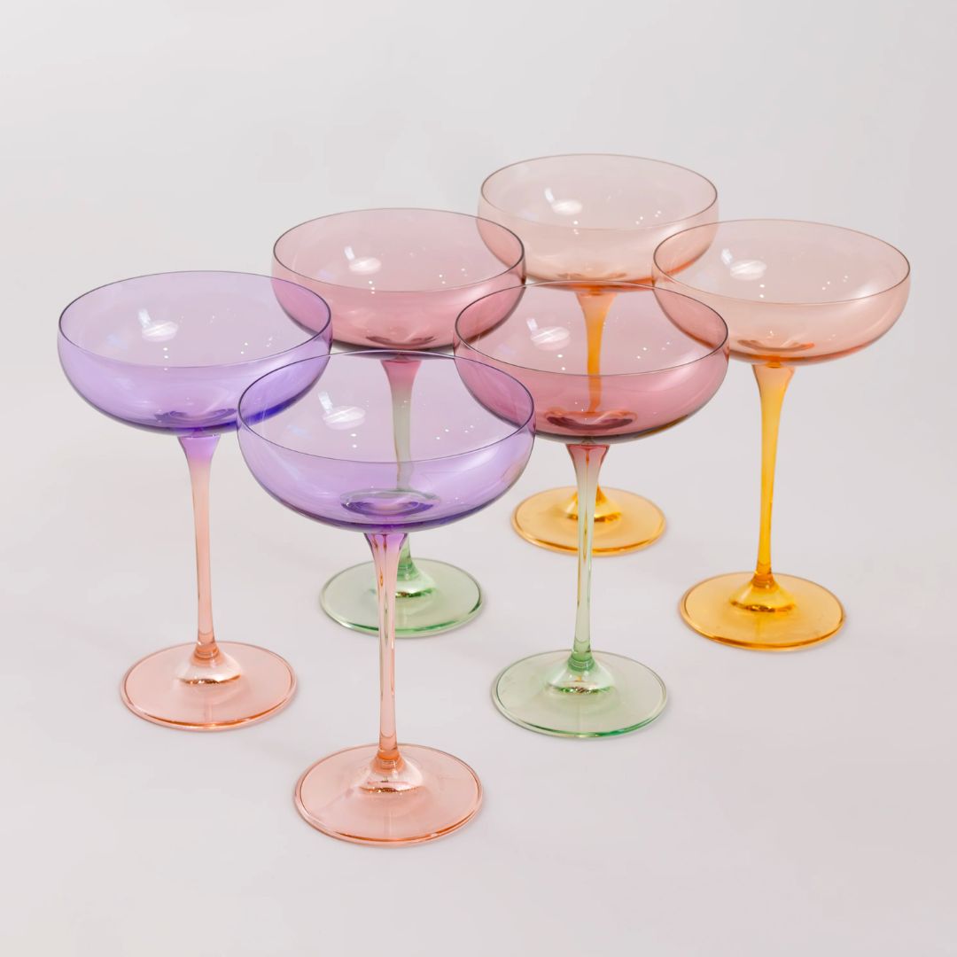 Estelle Colored Champagne Coupe Set of 6