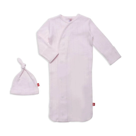 Magnetic Me Organic Cotton Pointelle Gown and Hat Set