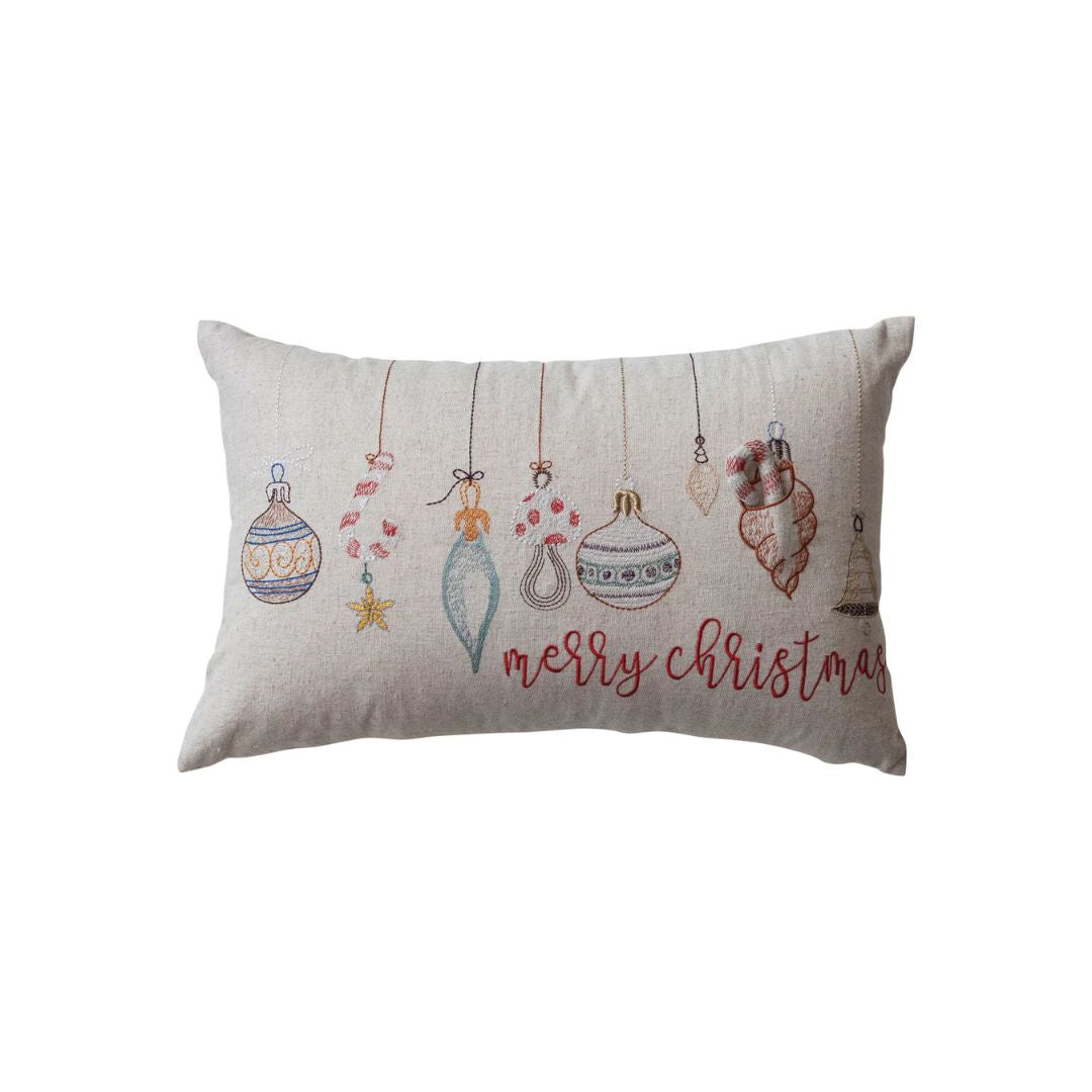 Lumbar Pillow with Removable Candy Cane Ornament