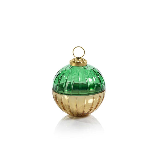 Etched Glass Ornament Ball Candle