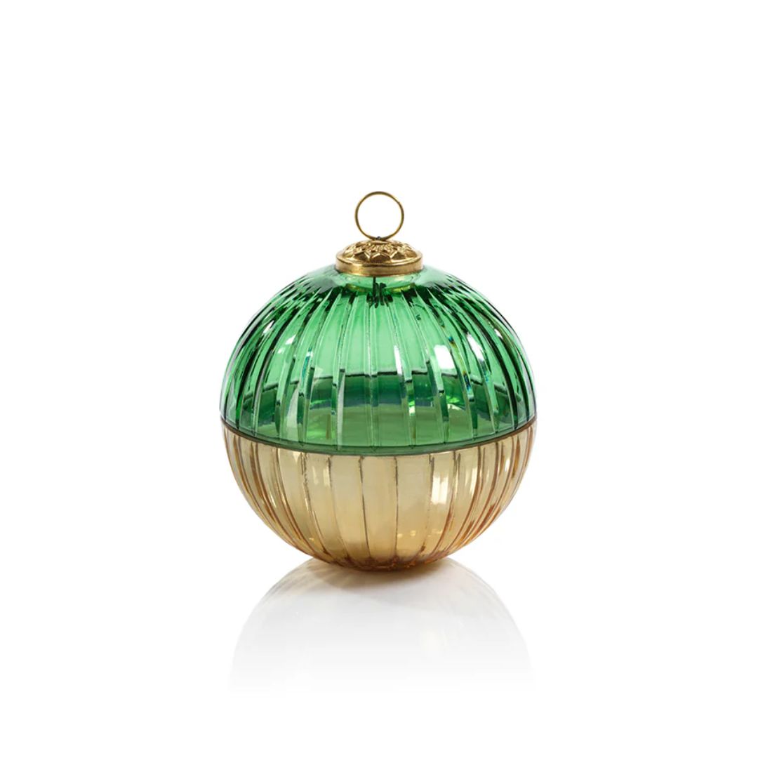 Etched Glass Ornament Ball Candle