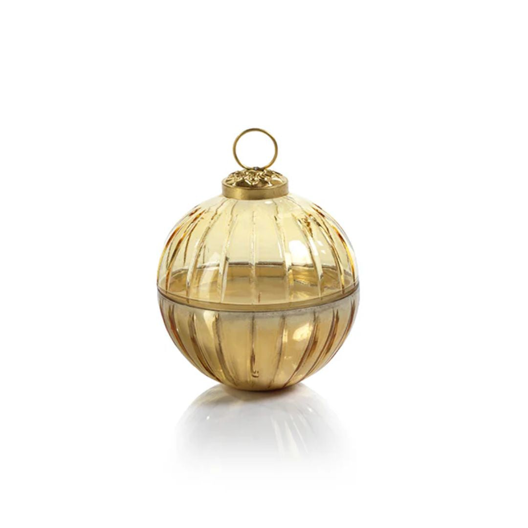 Etched Glass Ornament Ball Candle