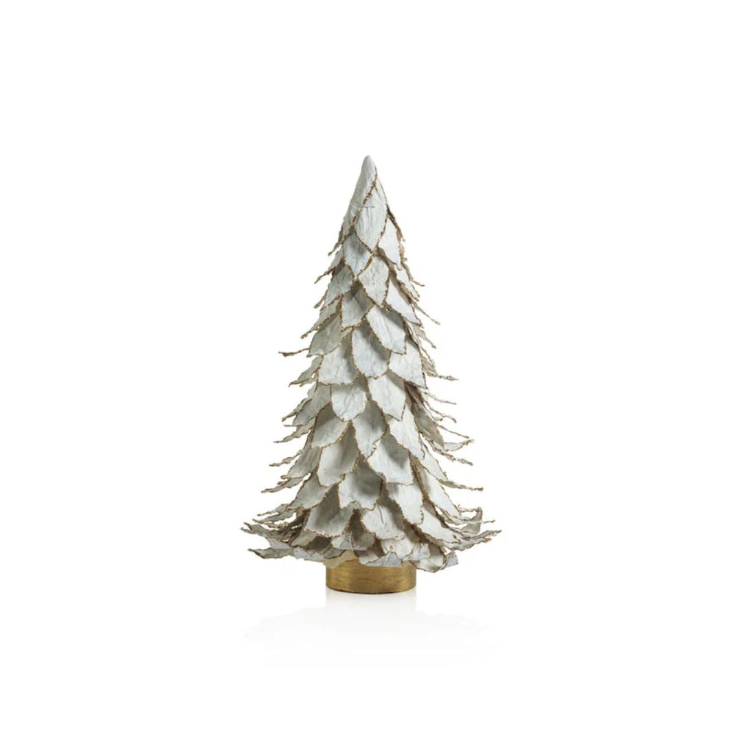 White Leaf Tree Gold Trim