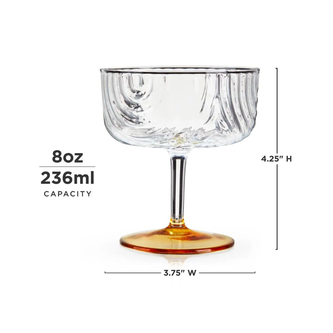 Deco Gatsby Gold Glass Coupes Set of 2