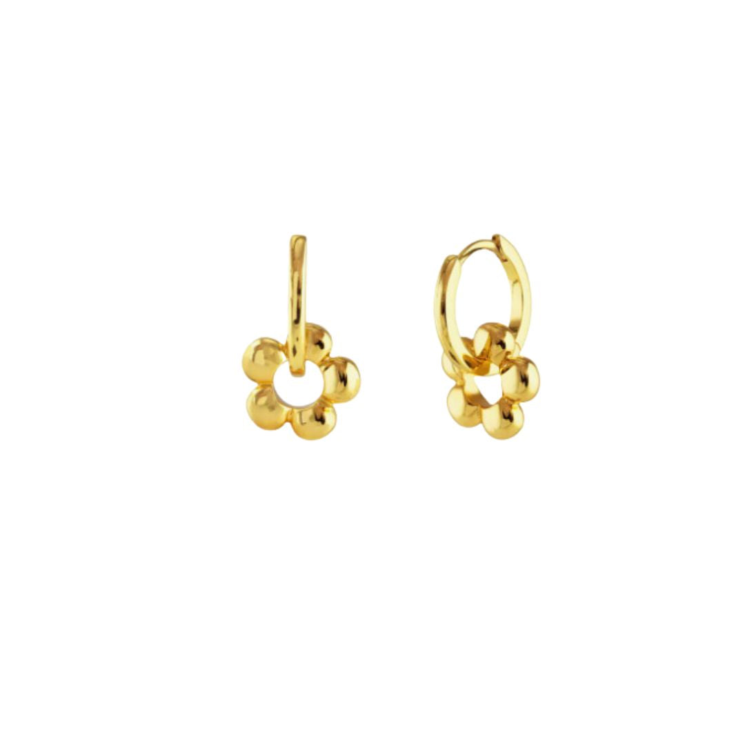 Kris Nations Flower Huggie Hoop Earrings