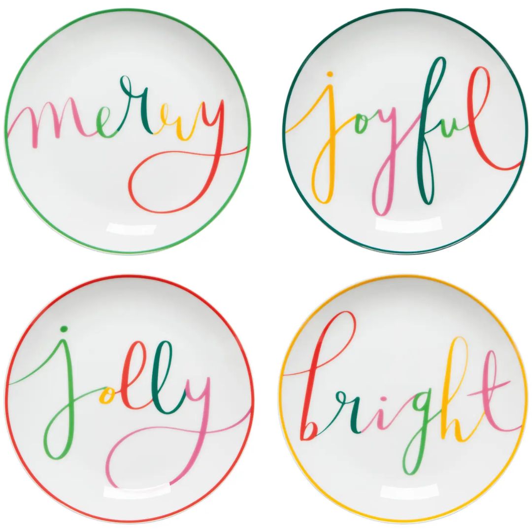 Appetizer Holiday Plates Set of 4