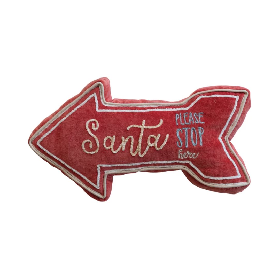 Santa Please Stop Here Lumbar Pillow