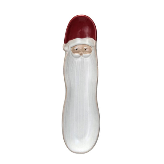 Stoneware Santa Shaped Plate