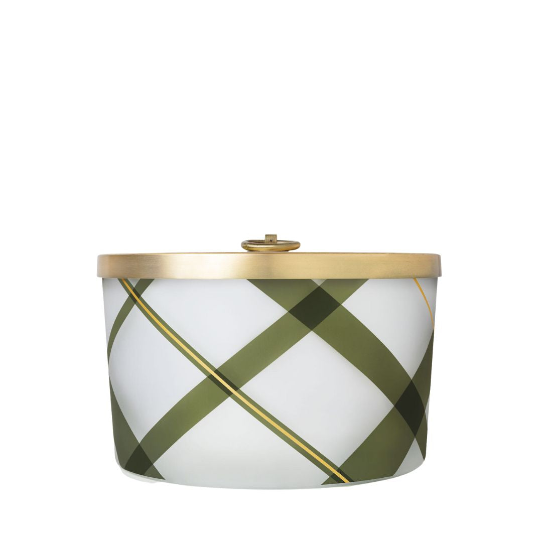 Frasier Fir Large Frosted Plaid Candle