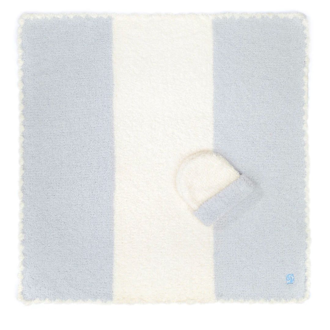 Kashwére Center Stripe Baby Blanket with Cap