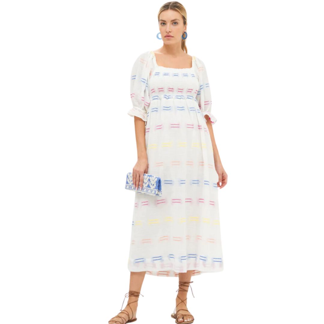 Oliphant Smocked Straight Maxi Dress