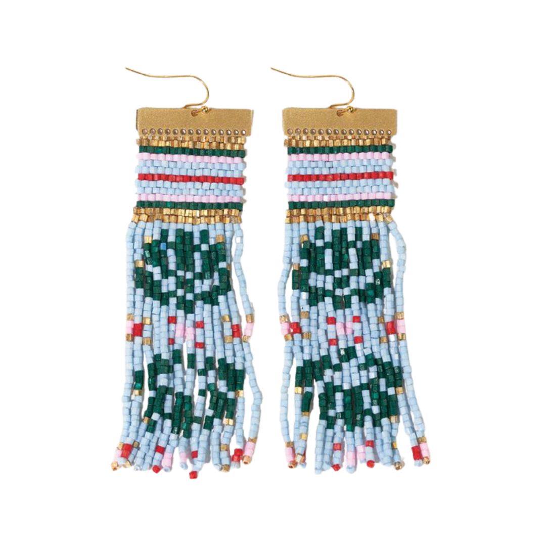 Ink & Alloy Lauren Faire Isle Nordic Beaded Fringe Earring