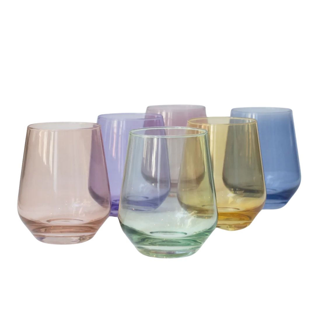 Estelle Colored Wine Stemless Set of 6