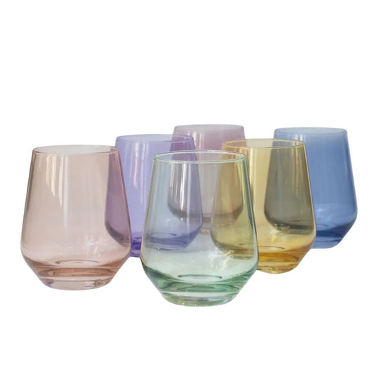 Estelle Colored Wine Stemless Set of 6