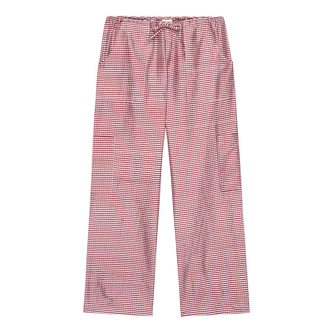 Donni Taffeta Gingham Drawstring Cargo Pant