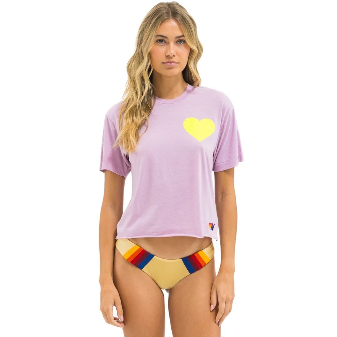 Aviator Nation Heart-Print Boyfriend Tee