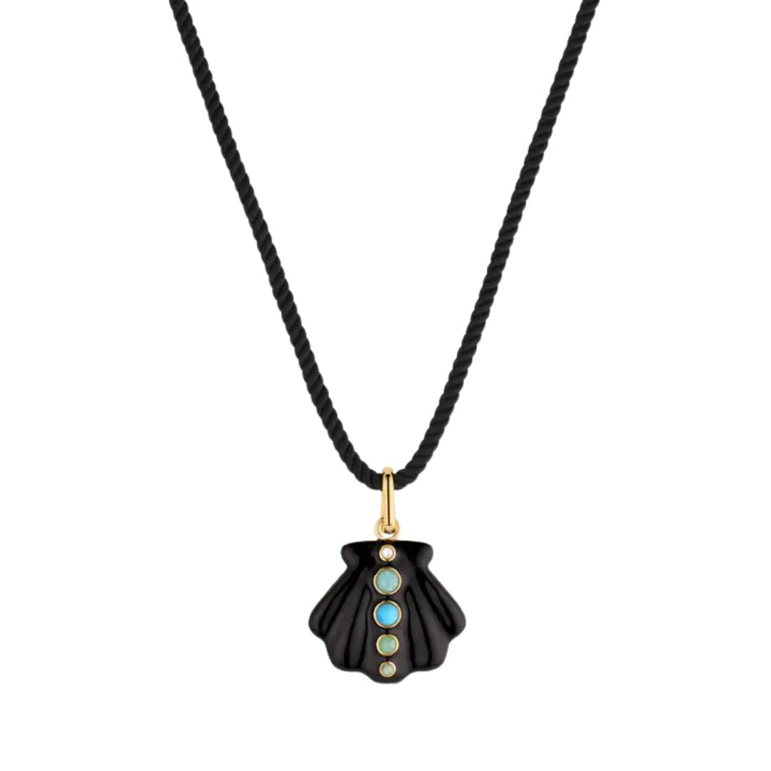 Maris Enamel Shell Cord Necklace