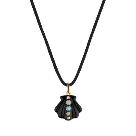 Maris Enamel Shell Cord Necklace