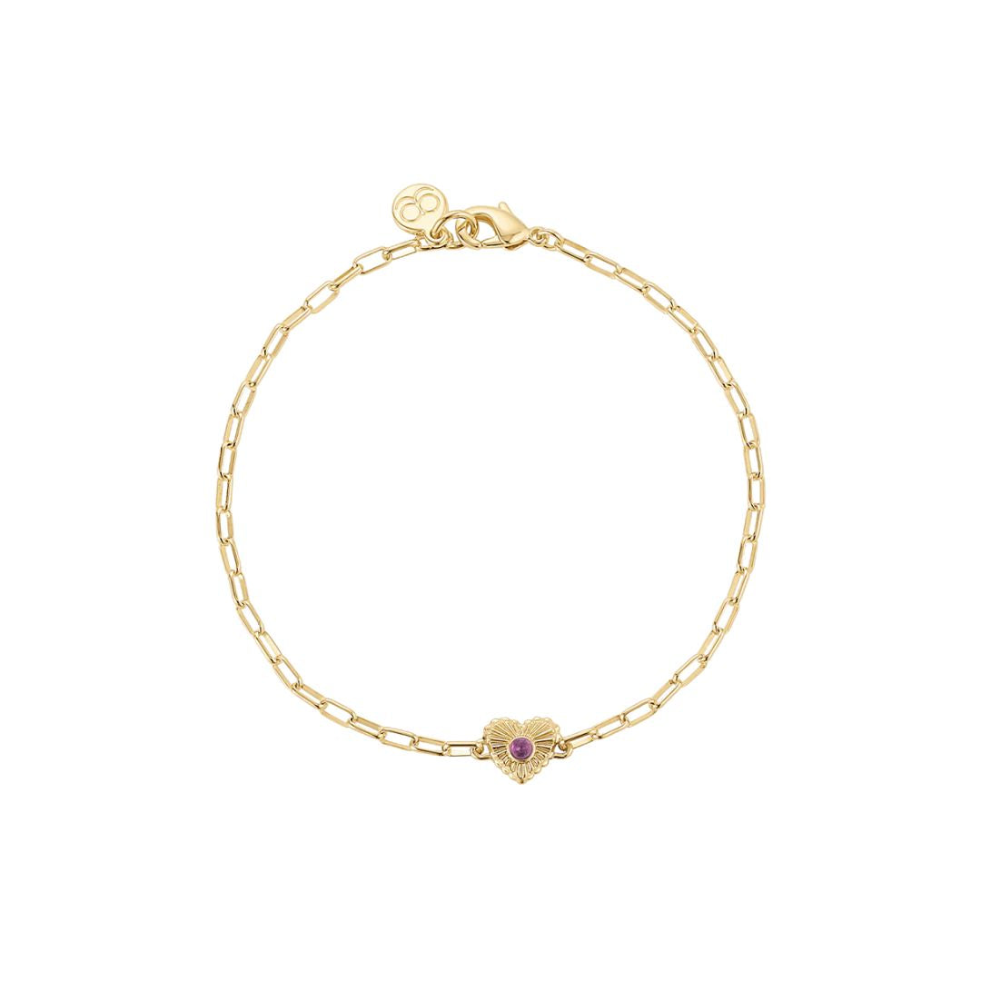 Birthstone Heart Bracelet