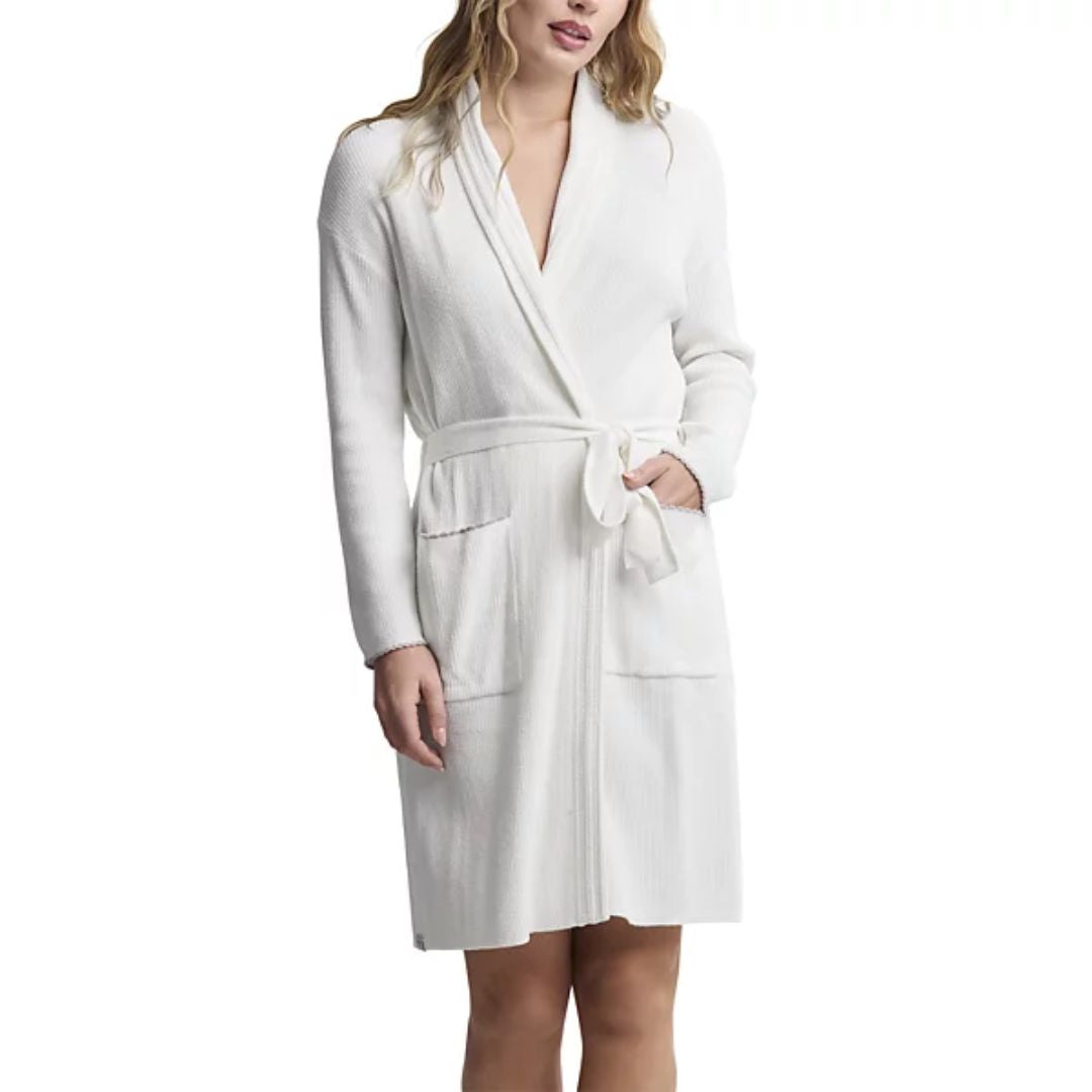Barefoot Dreams CozyChic Lite® Contrast Scallop Ribbed Robe