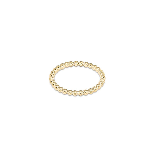 E Newton Classic Gold Bead Ring