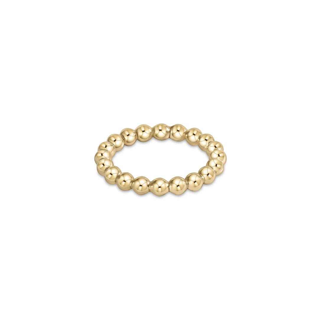 E Newton Classic Gold Bead Ring