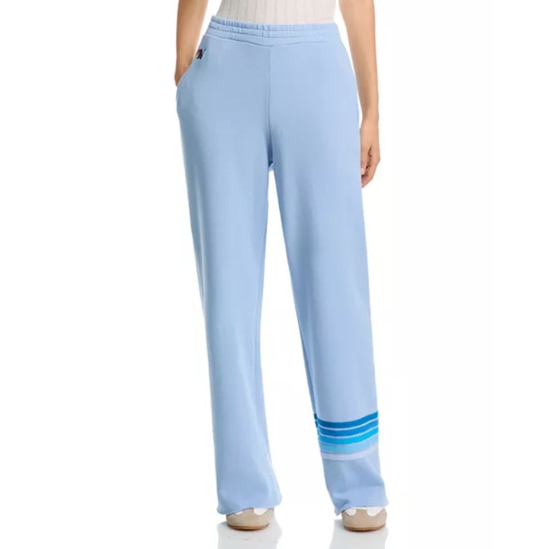 Aviator Nation Rugby Stitch Wide Leg Sweatpants