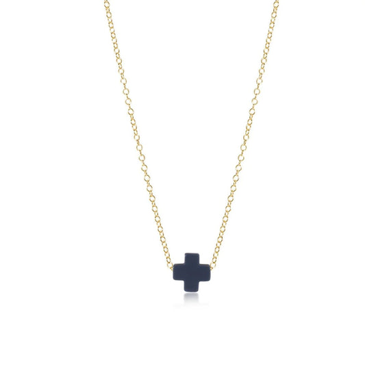 E Newton Signature Cross 16" Gold Necklace