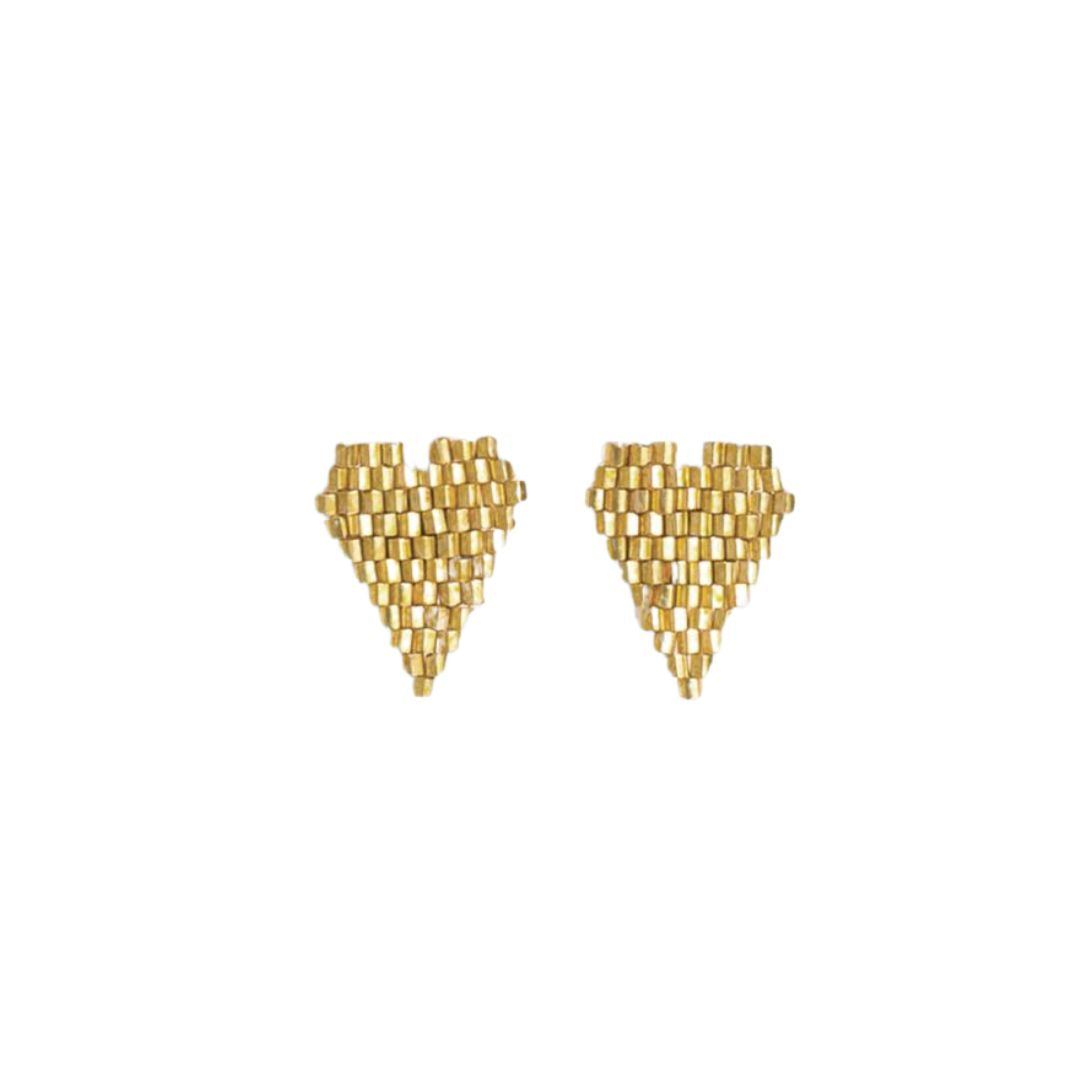 Esme Luxe Bead Heart Post Earrings