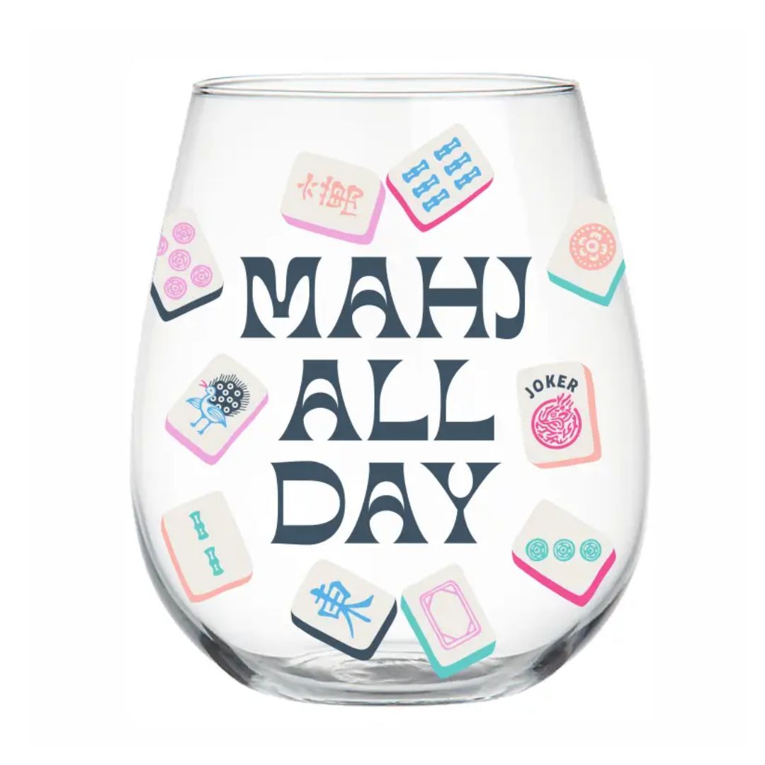 Mahjong Stemless Wine Glass