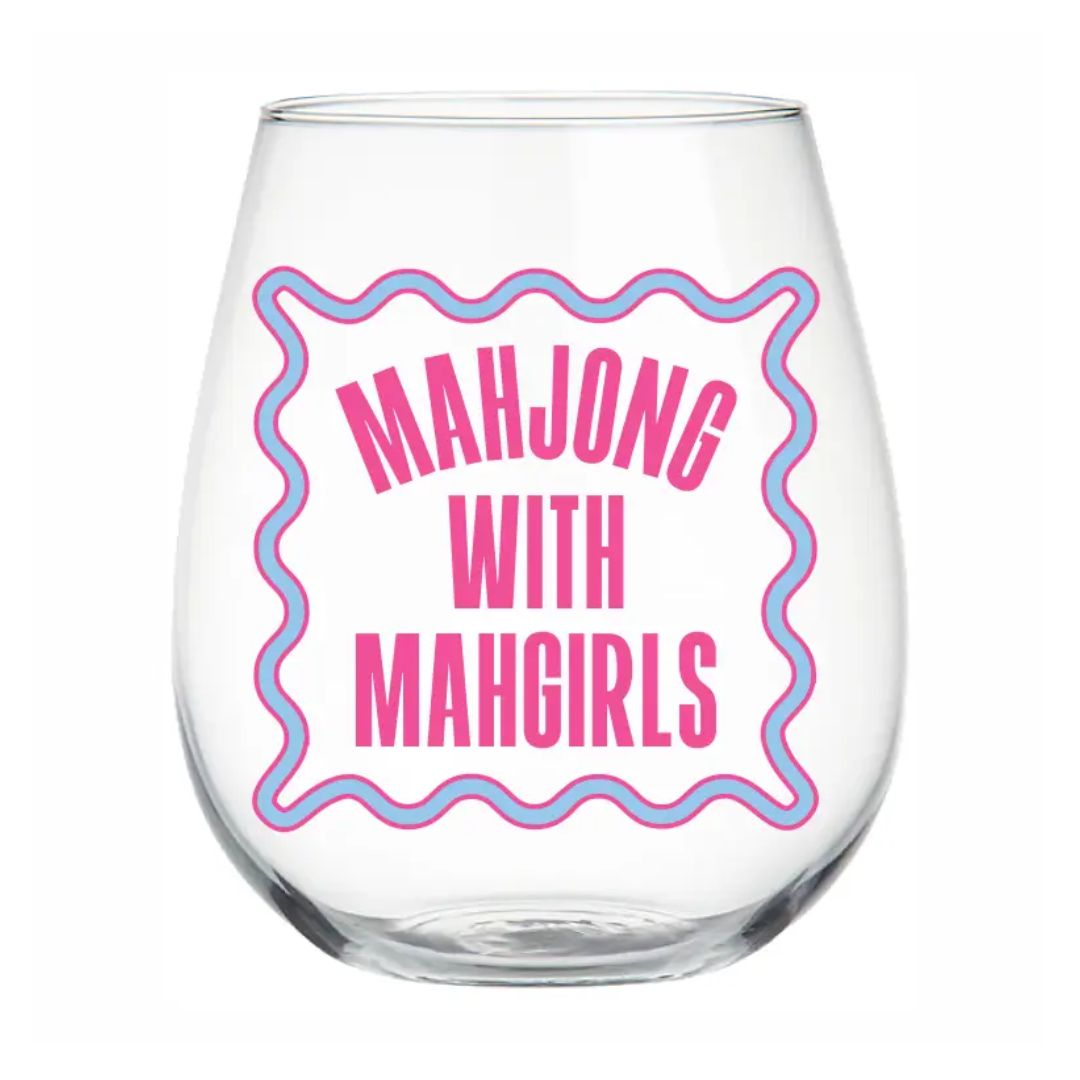 Mahjong Stemless Wine Glass