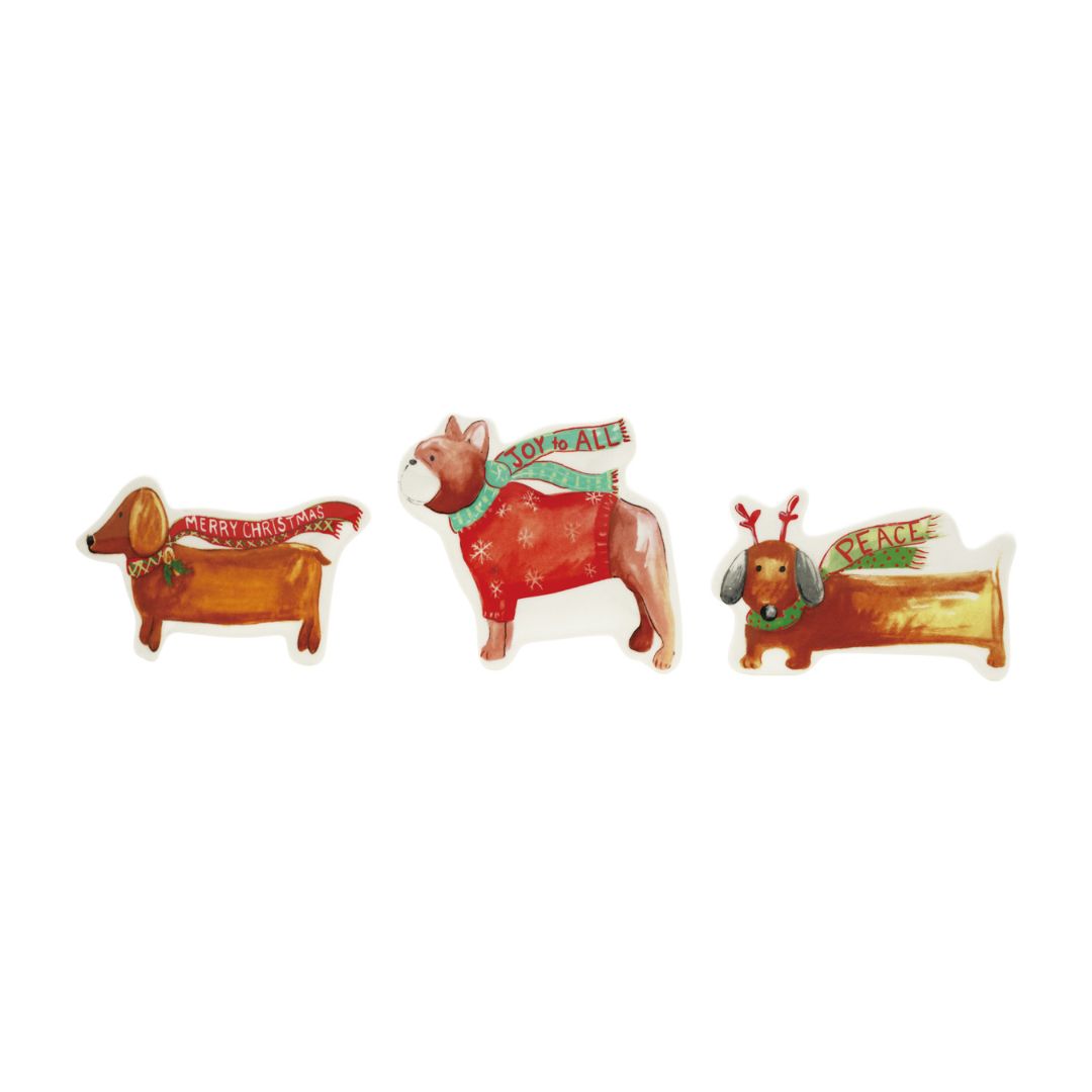 Dog Shaped Dish w/Scarf