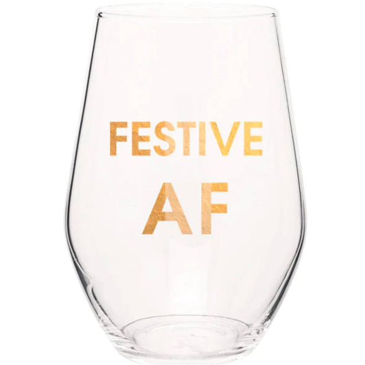 Chez Gagne Holiday Wine Glass