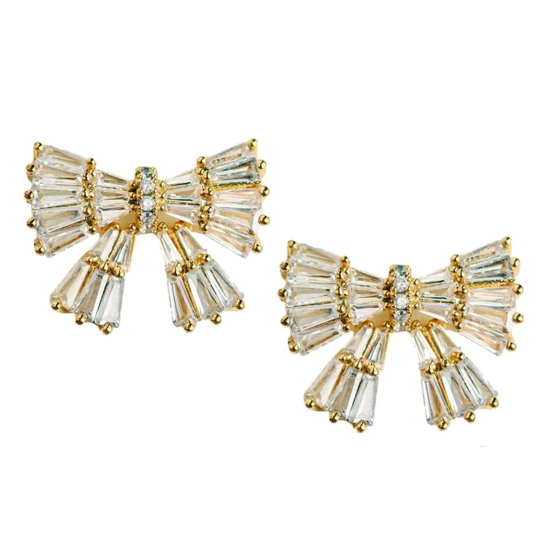 Sparkler Stud Bow Earrings