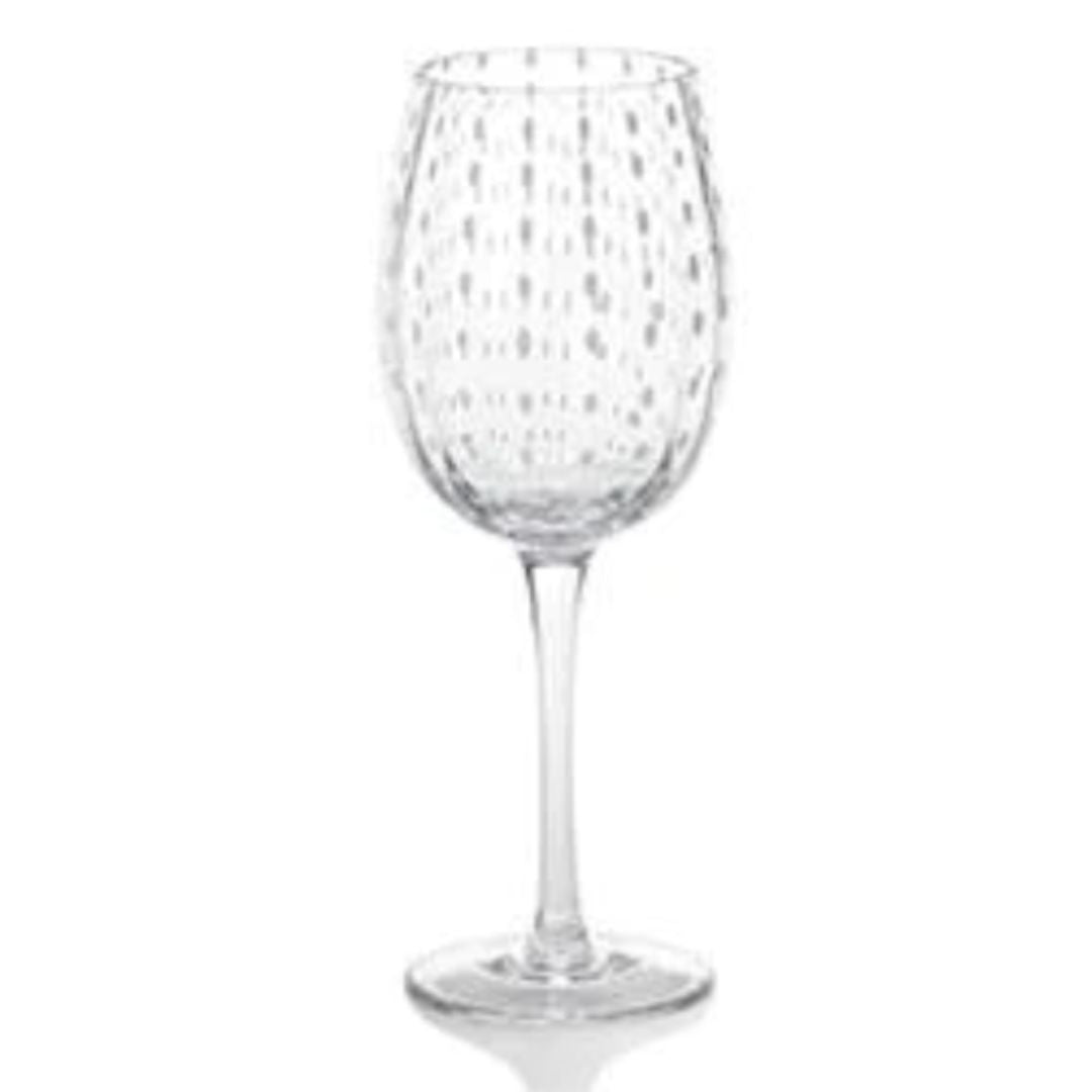 White Dots Wine Glass