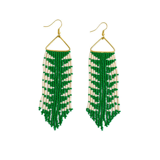 Ink and Alloy Emilie Arrow Beaded Fringe Earrings