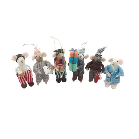 Sugarboo Felt PJ Mice Ornament