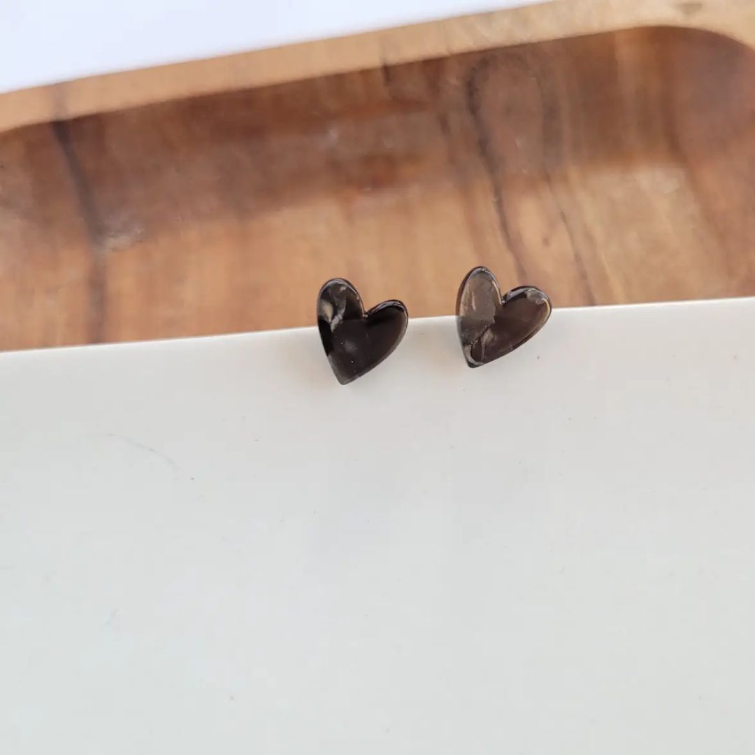 Hand Drawn Heart Studs