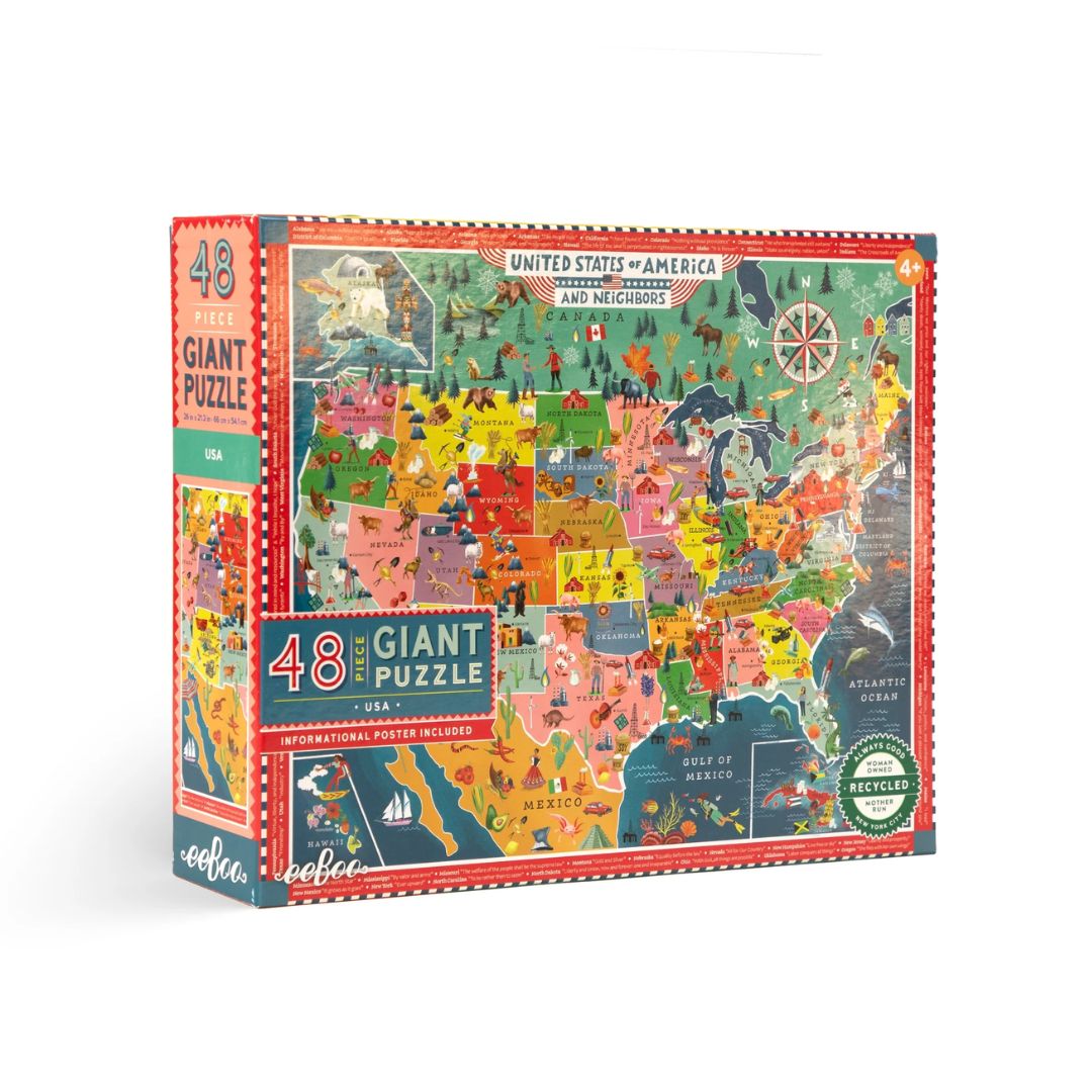 Eeboo USA Map 48 Piece Giant Puzzle