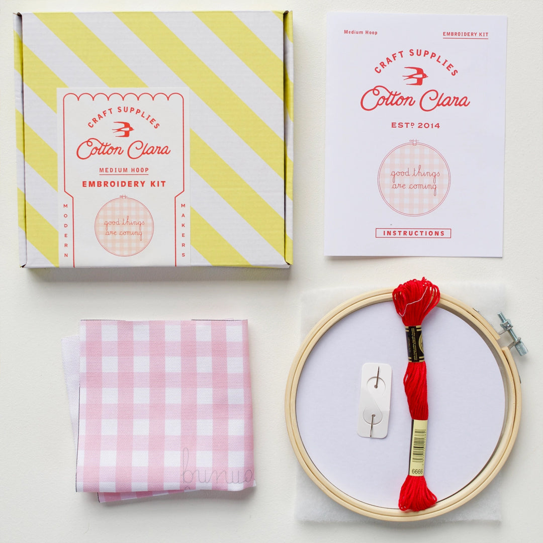 Good Things Gingham Embroidery Hoop Kit