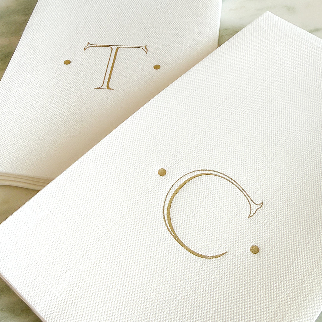 Gold Initial Guest Napkins