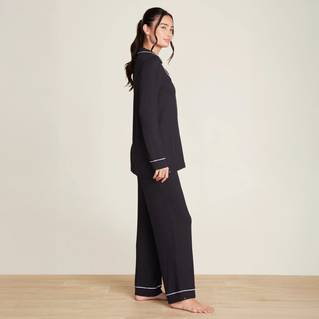 Barefoot Dreams Luxe Milk Jersey SS Piped Pajama Set