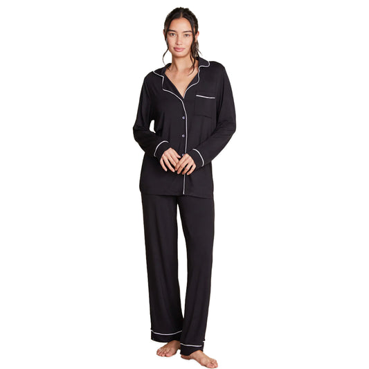 Barefoot Dreams Luxe Milk Jersey SS Piped Pajama Set